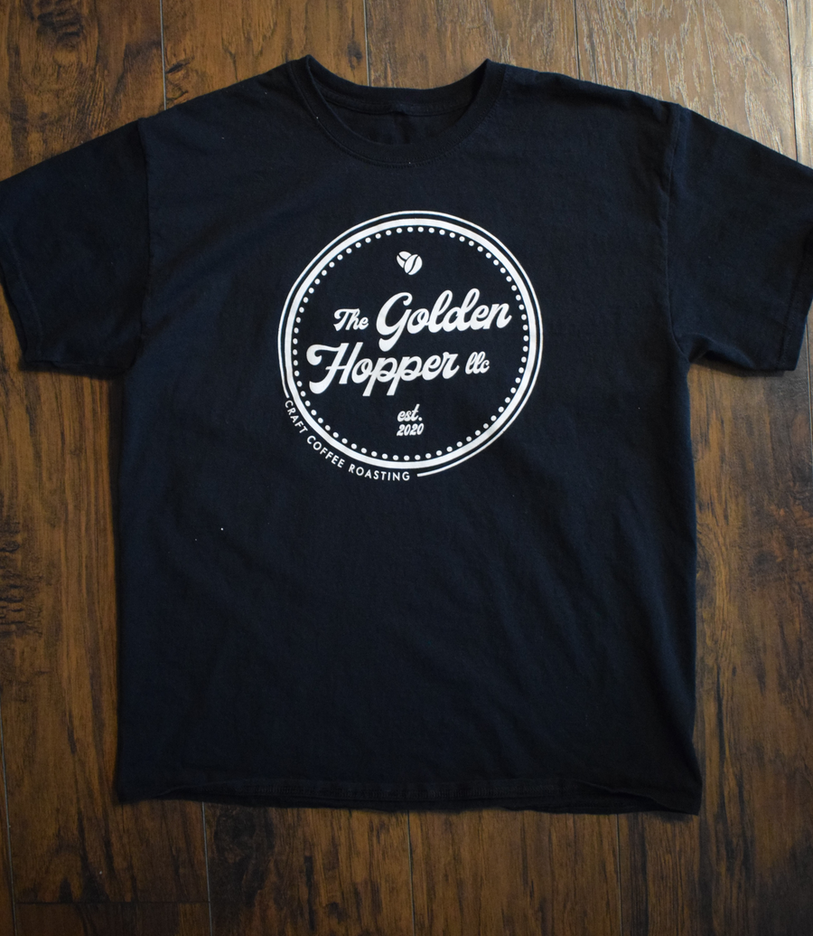 The Golden Hopper coffee t-shirt